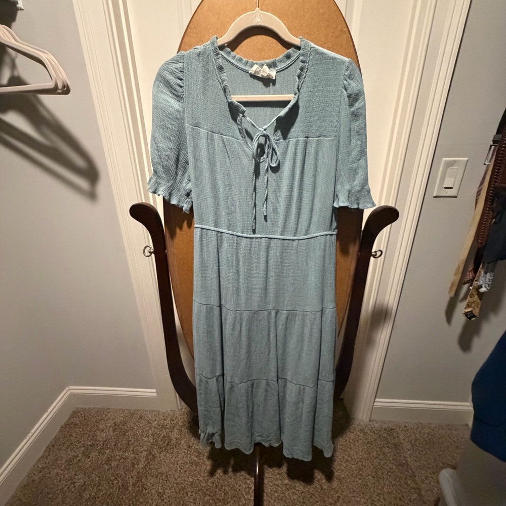 Sweet Wanderer Light Blue Midi Dress
